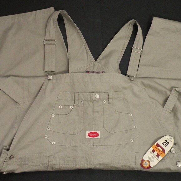NWT Vintage 90’s khaki Revolt overalls plus size 26 - Picture 3 of 9